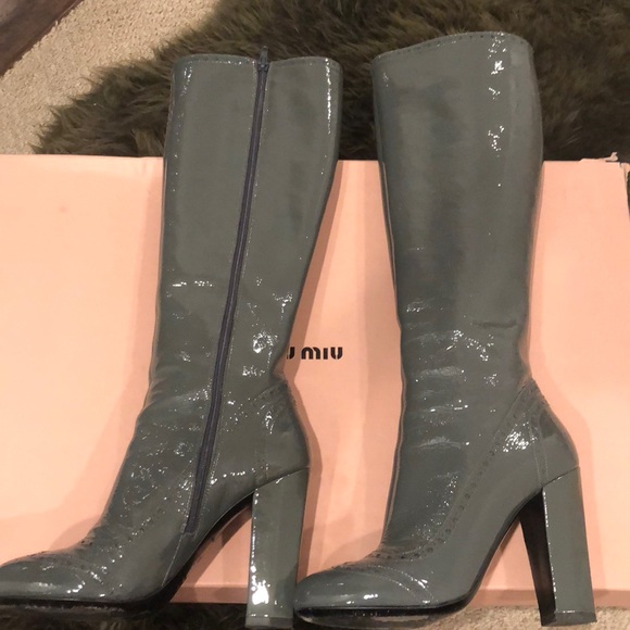 miu miu patent leather boots